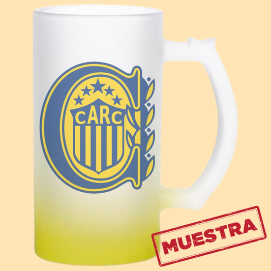 Jarra cervecera opalizada Amarillo fondo neón 16 Oz.