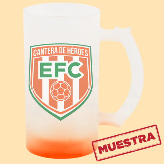 Jarra cervecera opalizada Naranja fondo neón 16 Oz.