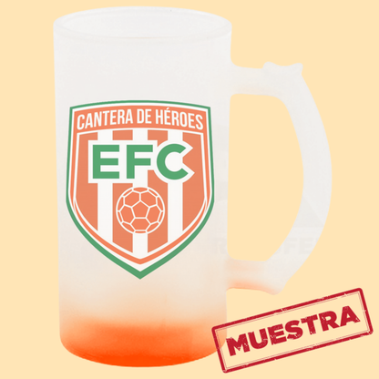 Jarra cervecera opalizada Naranja fondo neón 16 Oz.