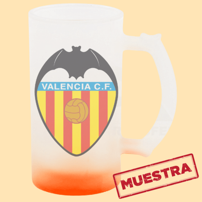 Jarra cervecera opalizada Naranja fondo neón 16 Oz.