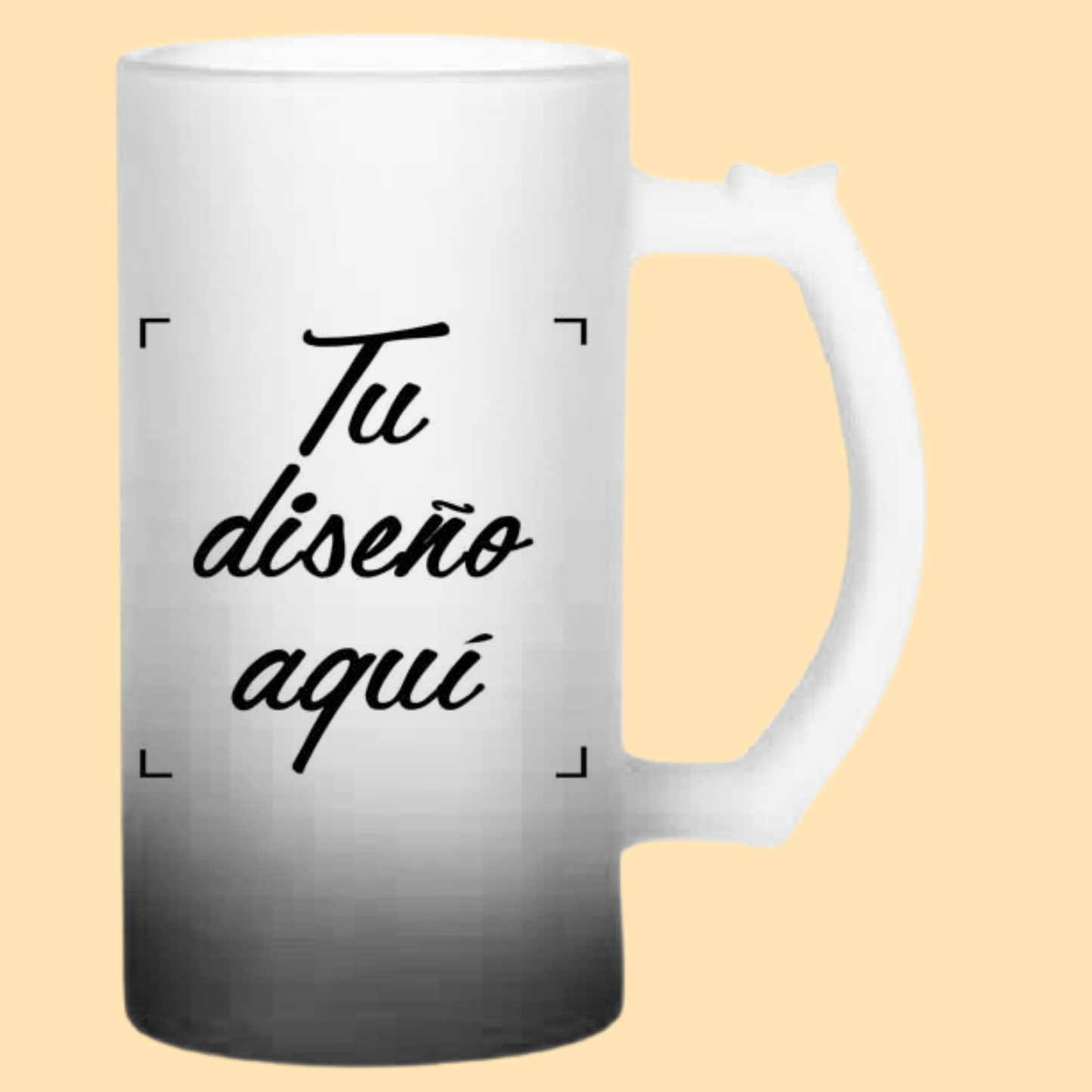 Jarra cervecera opalizada Negro fondo neón 16 Oz.