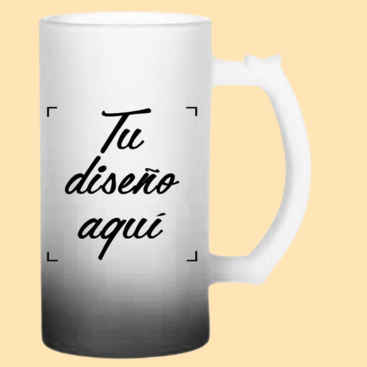 Jarra cervecera opalizada Negro fondo neón 16 Oz.