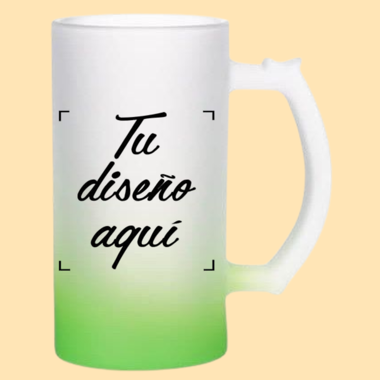 Jarra cervecera opalizada Verde fondo neón 16 Oz.