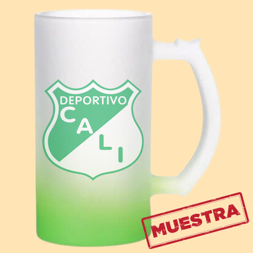 Jarra cervecera opalizada Verde fondo neón 16 Oz.
