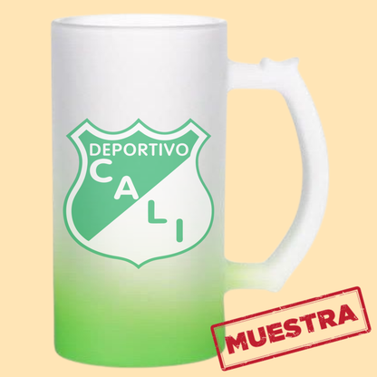 Jarra cervecera opalizada Verde fondo neón 16 Oz.