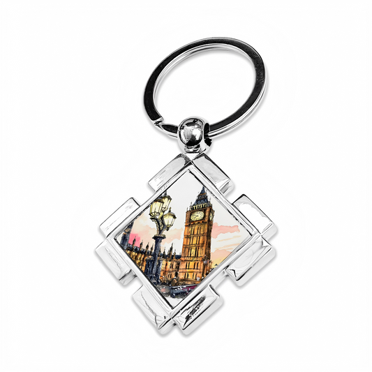 Llavero Rombo con Borde – Moderno y elegante