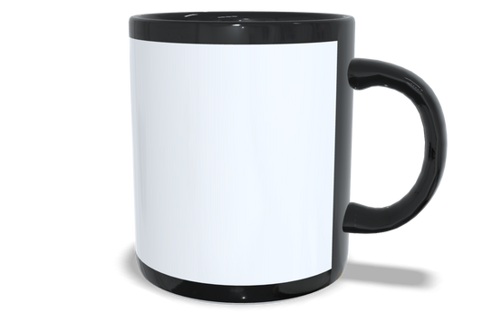 Mug negro, recuadro blanco 11 Oz. Personalizable