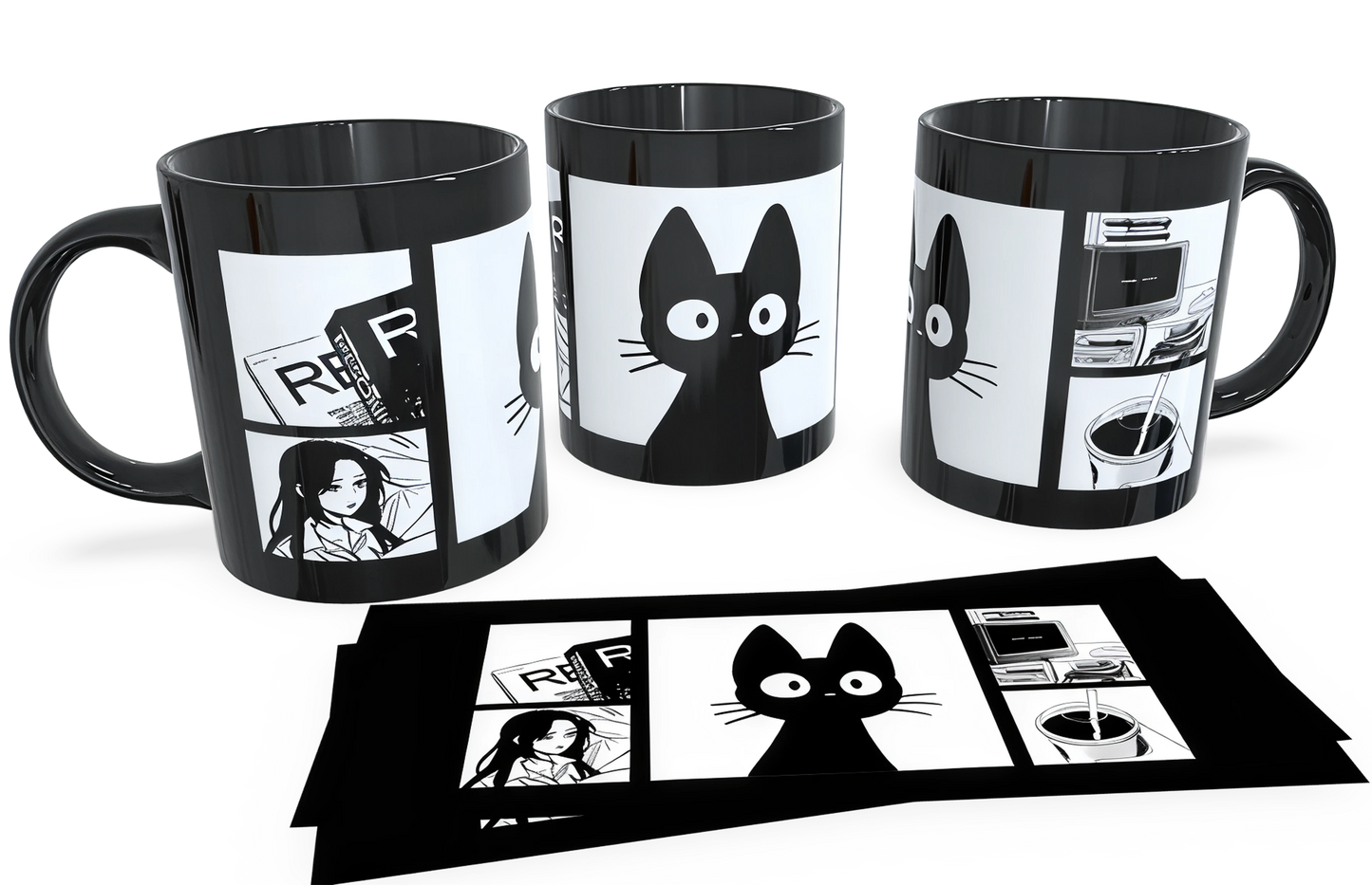 Mug negro, recuadro blanco 11 Oz. Personalizable