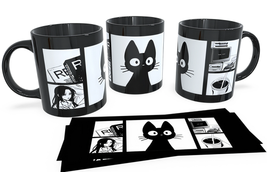 Mug negro, recuadro blanco 11 Oz. Personalizable