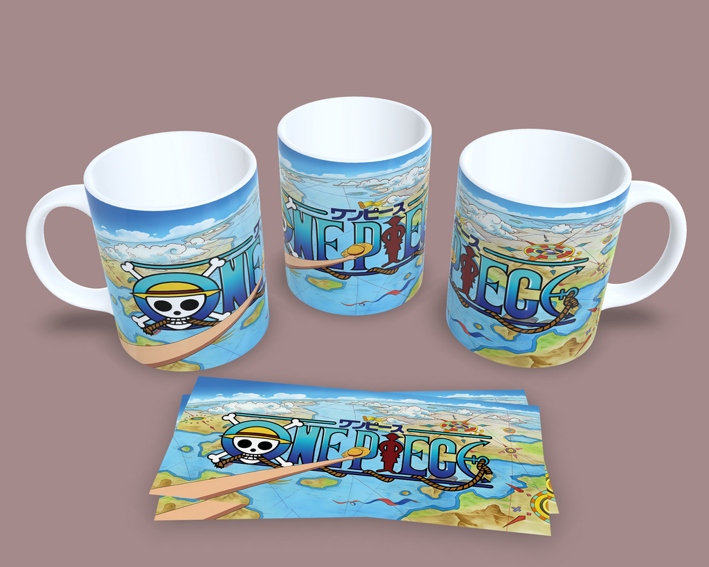Taza Mapa del Rey de los Piratas // One Piece