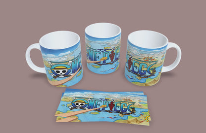 Taza Mapa del Rey de los Piratas // One Piece